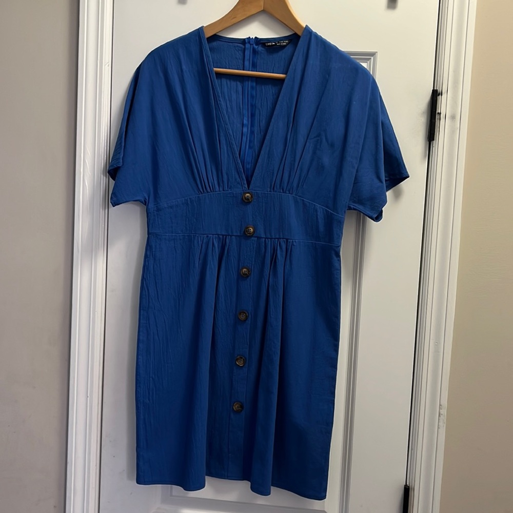 Royal blue, shein dress with back zipper and Vneck